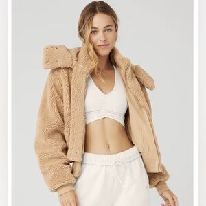 ❌Sold❌ ALO Yoga Camel Teddy Bomber Jacket